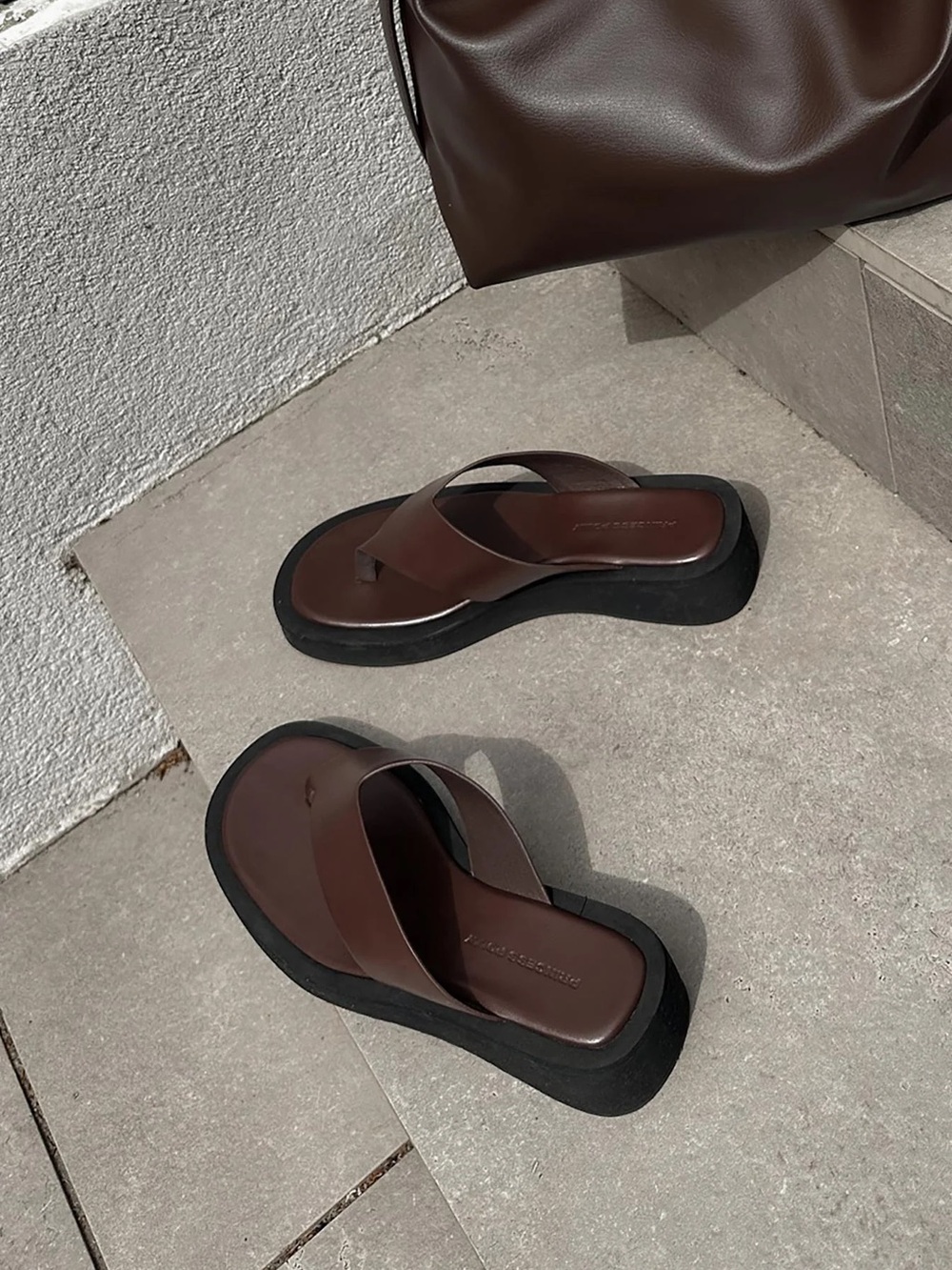 Princess Polly Brown Platform Flip-Flop Sandals